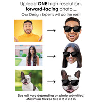 Custom Photo Sunglasses Fun Face Cut-Out Stickers - Set of 24