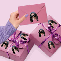 Custom Photo Sunglasses Fun Face Cut-Out Stickers - Set of 24