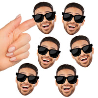 Custom Photo Sunglasses Fun Face Cut-Out Stickers - Set of 24
