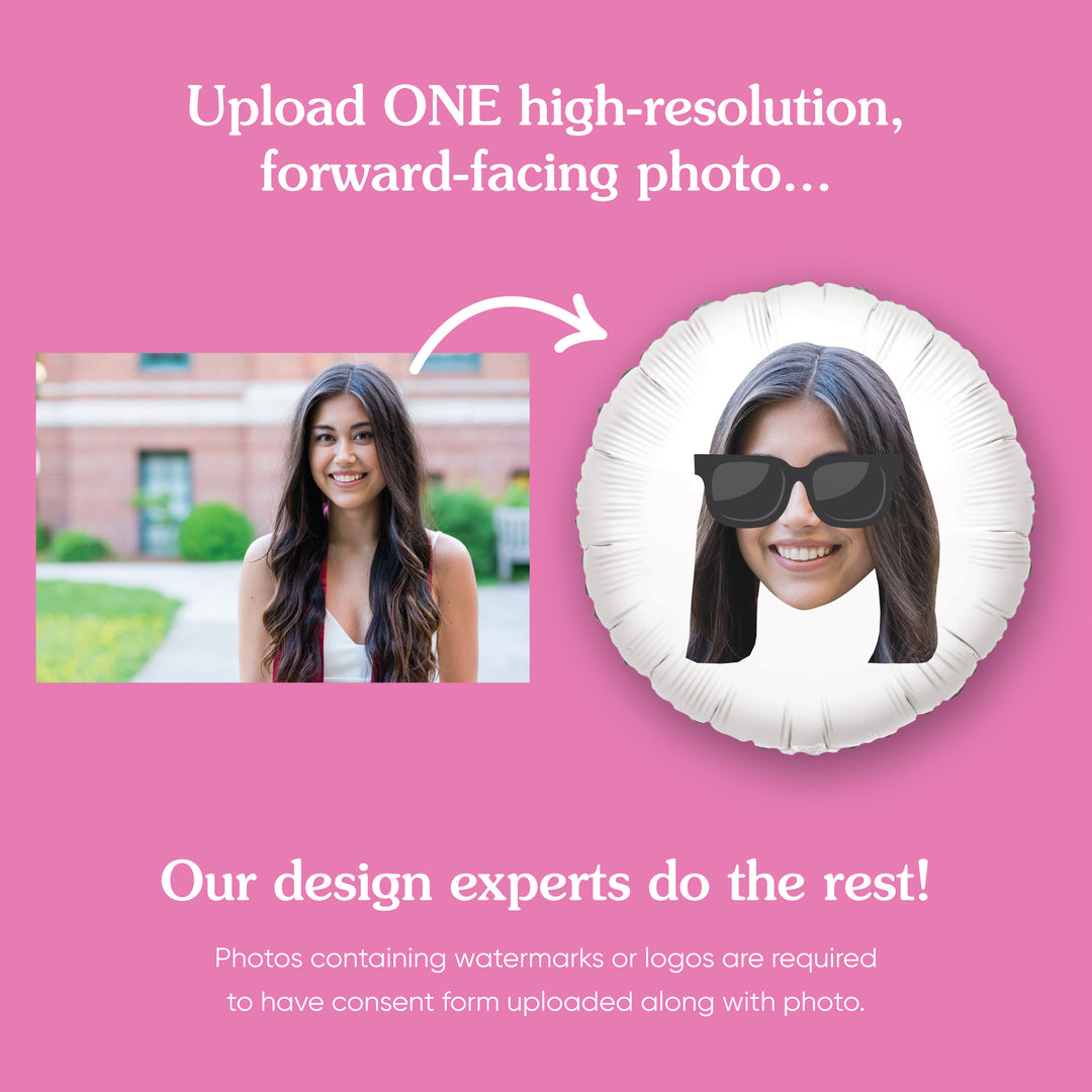 Personalized Fun Face Sunglasses Balloon - Double Sided - 1 Ct