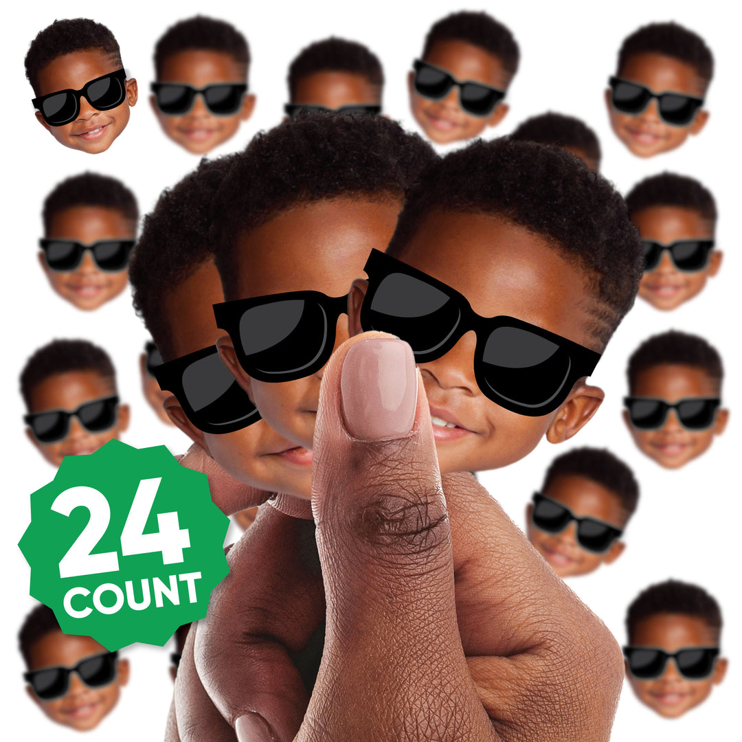 Custom Fun Face Sunglasses Cut-Outs - 24 Ct