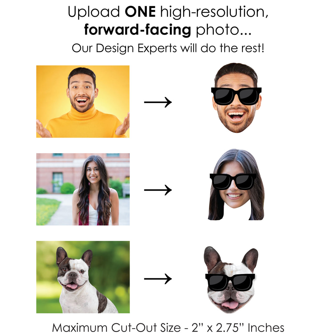 Custom Fun Face Sunglasses Cut-Outs - 24 Ct