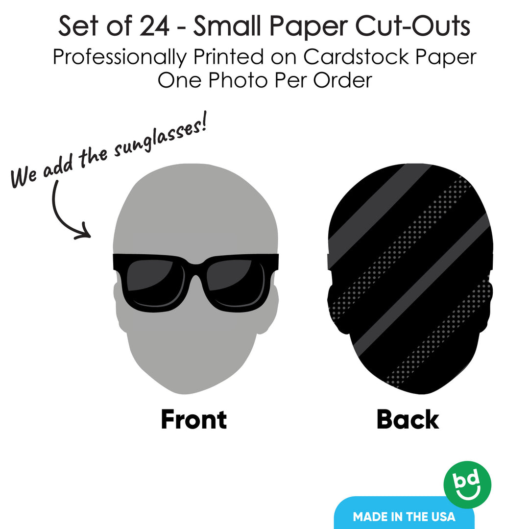 Custom Fun Face Sunglasses Cut-Outs - 24 Ct
