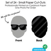 Custom Fun Face Sunglasses Cut-Outs - 24 Ct