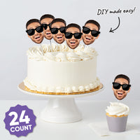 Custom Fun Face Sunglasses Cut-Outs - 24 Ct