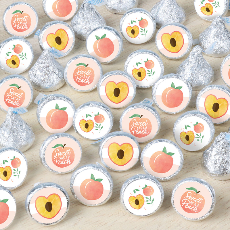Sweet as a Peach - Fruit Themed Baby Shower or Birthday Party Small Round Candy Stickers - Party Favor Labels - 324 Count