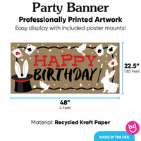 Magic birthday banner 48x22.5 inches with 8 mounts