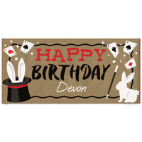 Personalized Magic Show Happy Birthday kraft banner