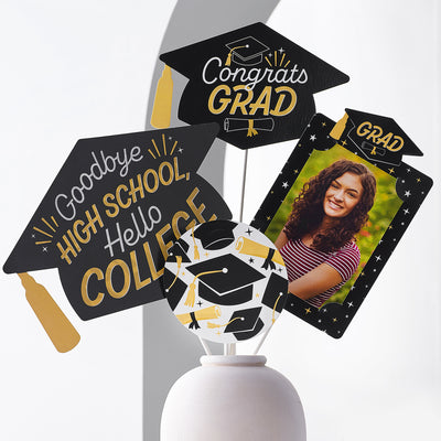 Goodbye High School, Hello College - Graduation Party Centerpiece Sticks - Table Toppers - Set of 15