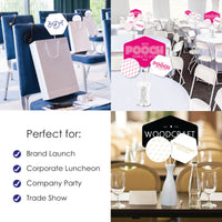 Custom Logo Table Toppers - Personalized Branded Business Party Centerpiece Sticks - Set of 15