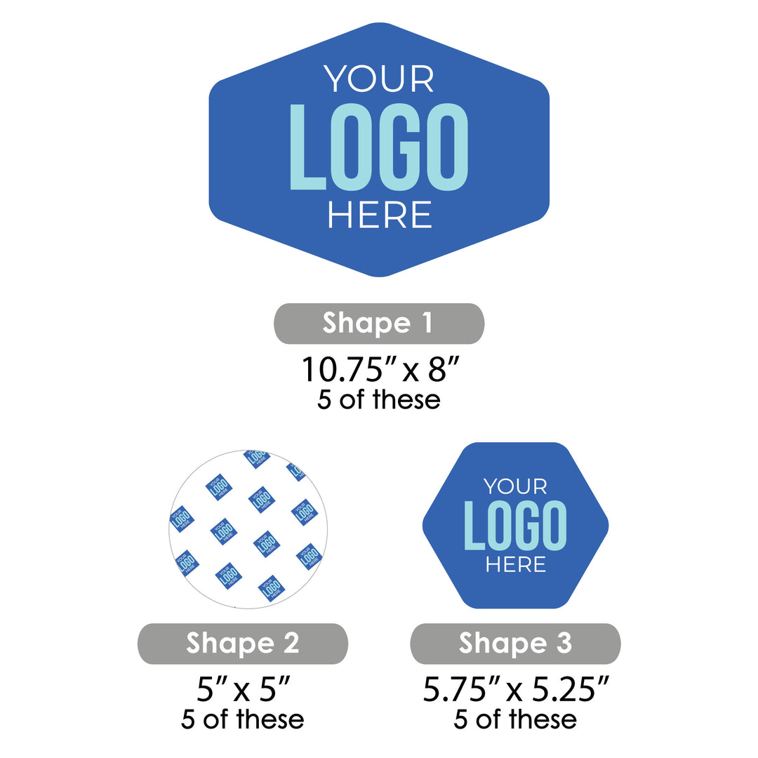 Custom Logo Table Toppers - Personalized Branded Business Party Centerpiece Sticks - Set of 15