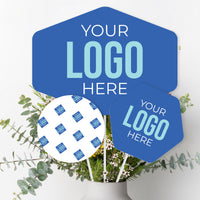 Custom Logo Table Toppers - Personalized Branded Business Party Centerpiece Sticks - Set of 15