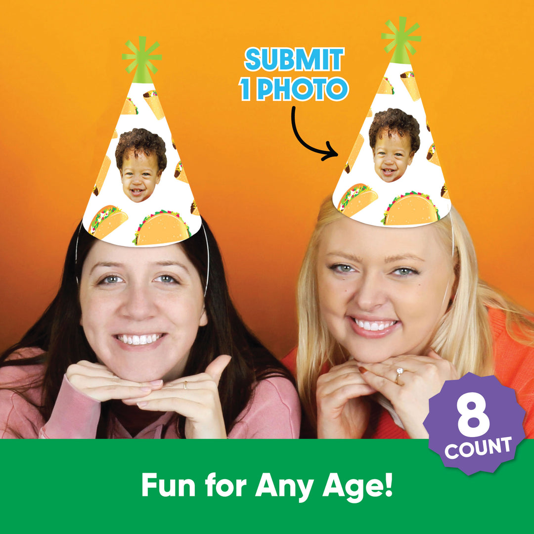 Custom Taco Bout Fun Cone Hats - 8 Ct