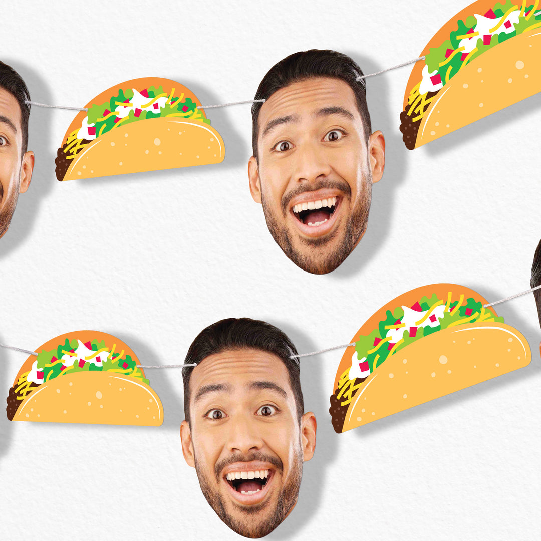 Custom Face Garland Banner - Taco Bout Fun