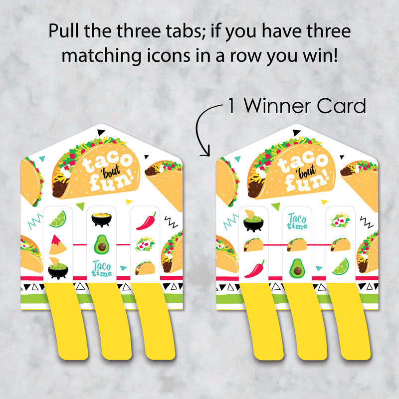 Taco ‘Bout Fun - Mexican Fiesta Game Pickle Cards - Pull Tabs 3-in-a-Row - Set of 12