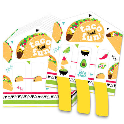 Taco ‘Bout Fun - Mexican Fiesta Game Pickle Cards - Pull Tabs 3-in-a-Row - Set of 12