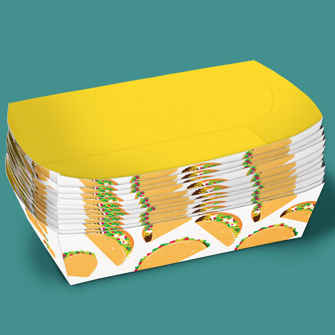 Taco Bout Fun Paper Food Trays - 12 Ct