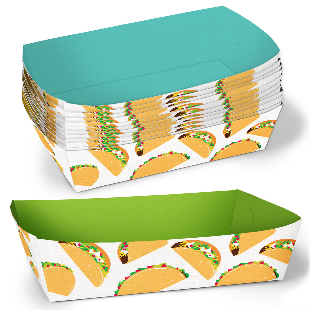 Taco Bout Fun Paper Food Trays - 12 Ct