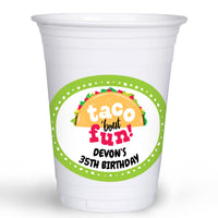 Custom Text Party Cups - Taco Bout Fun - 16 Ct