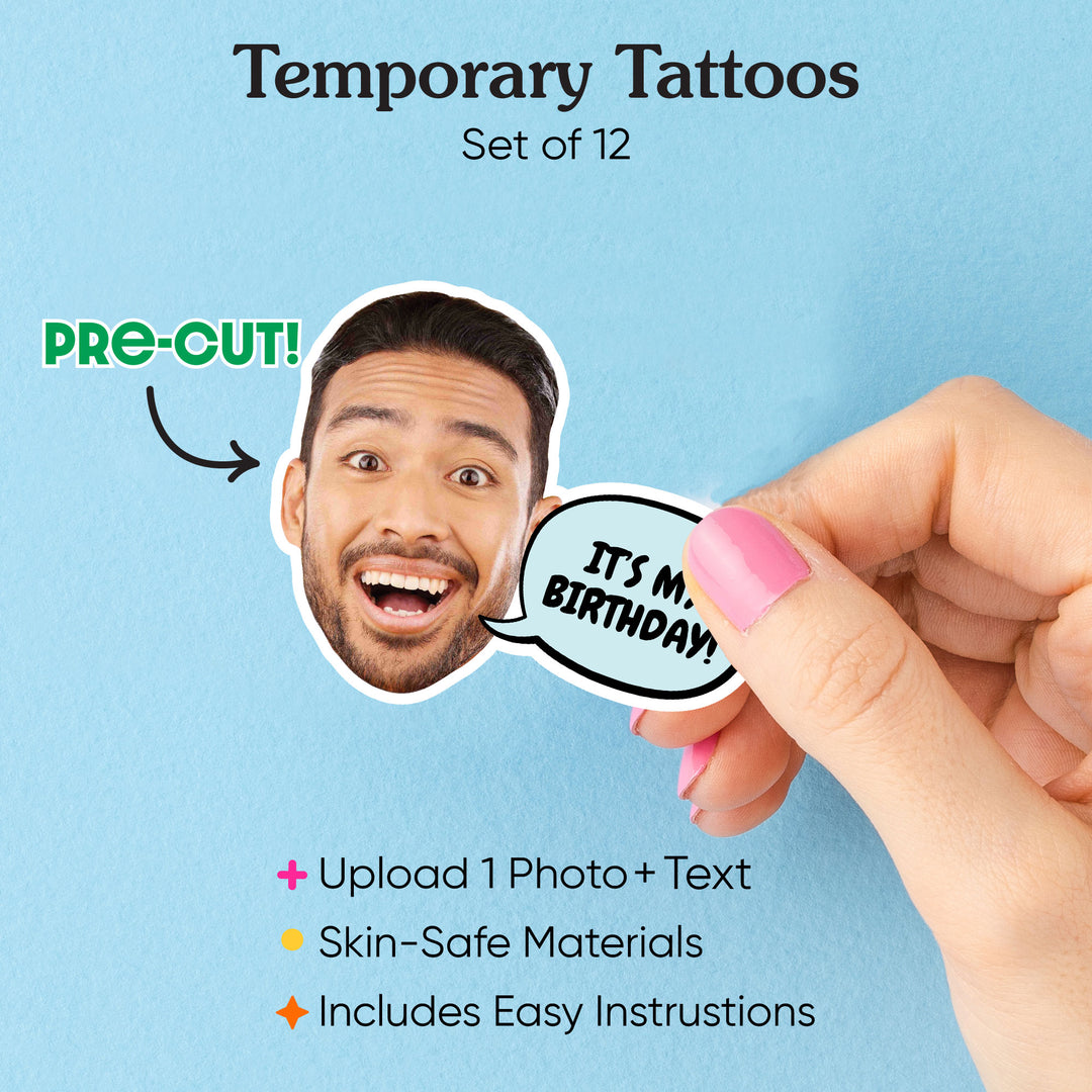 Custom Speech Bubble Temporary Tattoos - 12 Ct