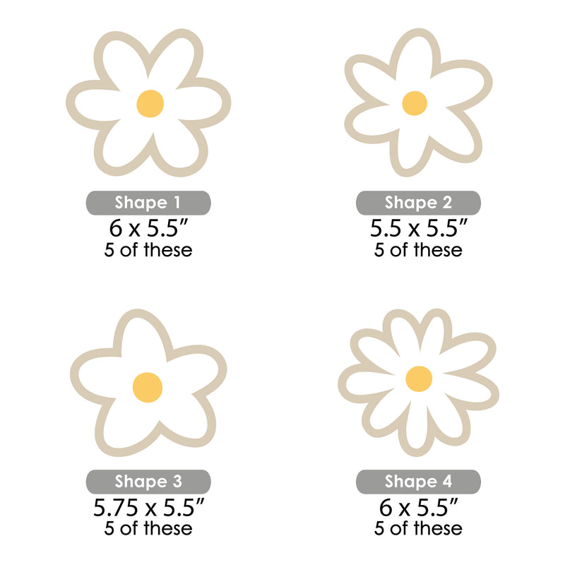 Tan Daisy Flowers - Decorations DIY Floral Party Essentials - Set of 20