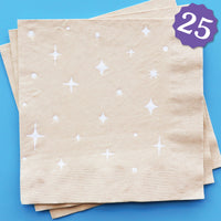 Big Dot of Happiness Tan Luncheon Napkins, Birthday Party Tableware, Bachelorette Party Decorations, Baby Shower Décor, 6.5 x 6.5 Folded Napkin, 3-Ply, 25 ct