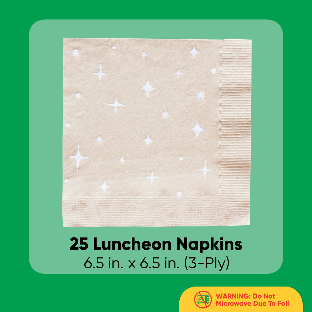 Big Dot of Happiness Tan Luncheon Napkins, Birthday Party Tableware, Bachelorette Party Decorations, Baby Shower Décor, 6.5 x 6.5 Folded Napkin, 3-Ply, 25 ct