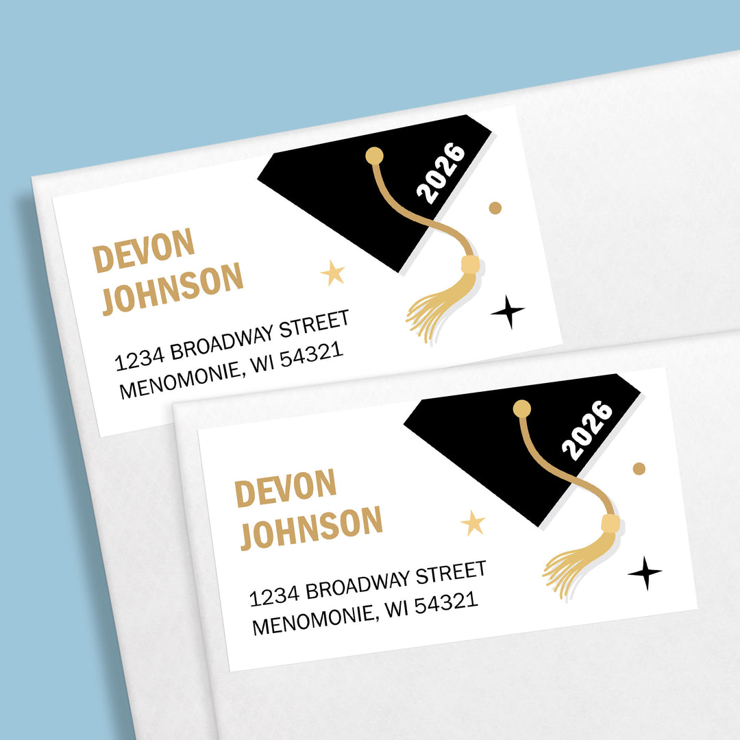 Custom Text Graduation Return Address Labels - 120 Ct