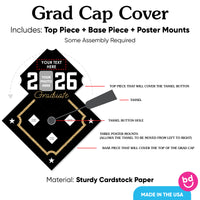 Graduation cap cover kit with top piece base and mounts