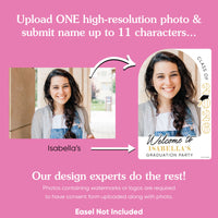 Custom Photo Tassel Gold Grad Welcome Sign