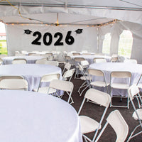 Tassel Worth The Hassle - Silver - Large Graduation Party Decorations - 2026 - Outdoor Letter Banner