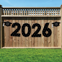 Tassel Worth The Hassle - Silver - Large Graduation Party Decorations - 2026 - Outdoor Letter Banner