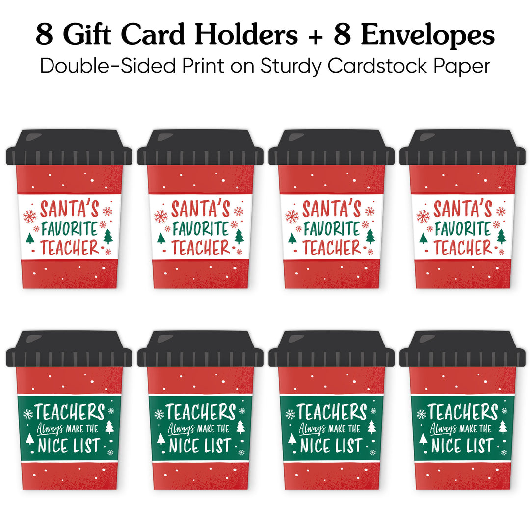 Assorted Teacher Holiday Presents Nifty Gifty Card Holders - 8 Ct