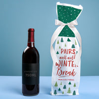 Custom Text Wine Bags - Teacher Holiday Presents