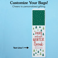 Custom Text Wine Bags - Teacher Holiday Presents
