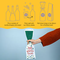 Custom Text Wine Bags - Teacher Holiday Presents