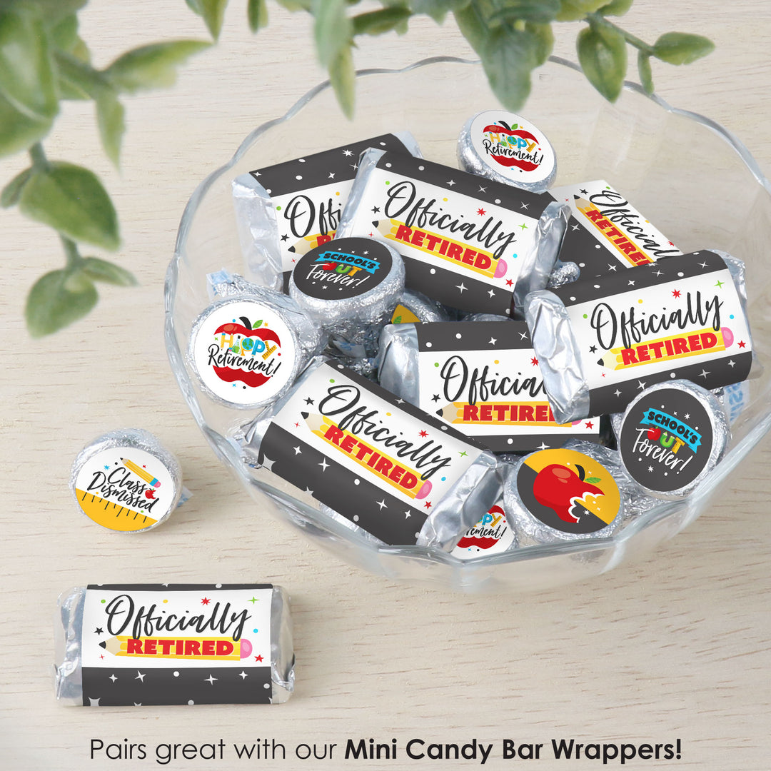 Teacher Retirement - Happy Retirement Party Small Round Candy Stickers - Party Favor Labels - 324 Count