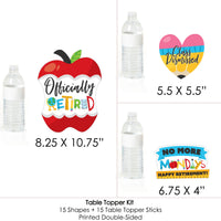Teacher Retirement - Happy Retirement Party Centerpiece Sticks - Table Toppers - Set of 15