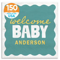 Teal and yellow baby shower luncheon napkins 150 count main image 