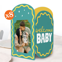Teal and yellow baby shower photo centerpieces main image 