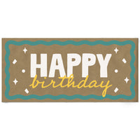 Teal and yellow birthday kraft banner main image
