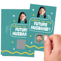 Custom Face Wavy Bridal Shower Scratch Off Card Game - 22 Ct