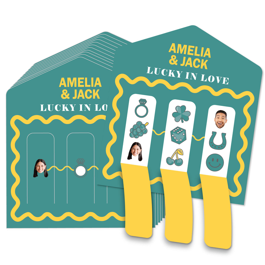 Teal and yellow bridal pull tab cards main image