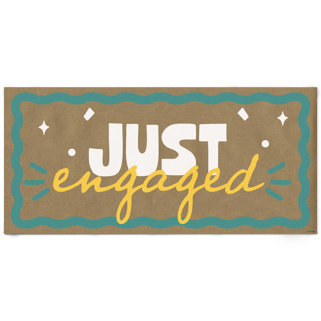 Teal and yellow just engaged banner main image 
