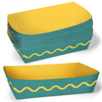 Teal and yellow food trays set main image 