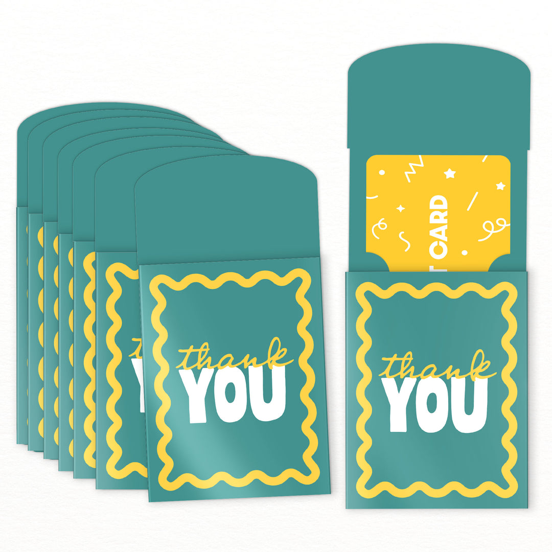 Teal and yellow gift card holders set main image 