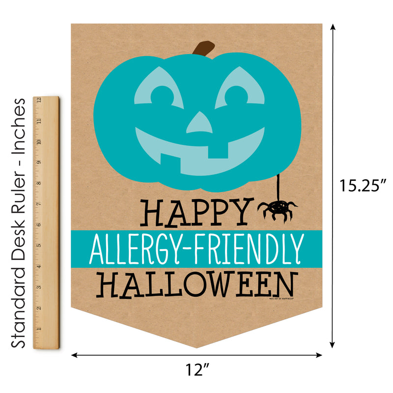 Teal Pumpkin - Outdoor Home Decorations - Double-Sided Halloween Allergy Friendly Trick or Trinket Garden Flag - 12 x 15.25 inches