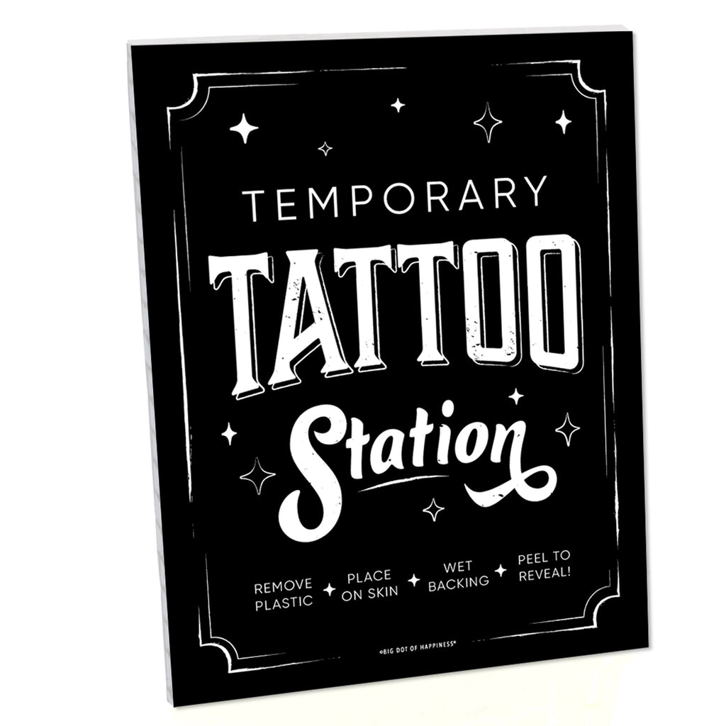 tattoo station tarp Temporary Tattoo Station Sign