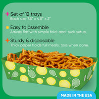 Tennis Party Paper Food Trays - 12 Ct
