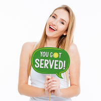 You Got Served - Tennis - Baby Shower or Birthday Party Photo Booth Props Kit - 20 Count